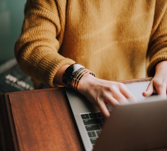 person using laptop computer