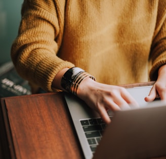 person using laptop computer