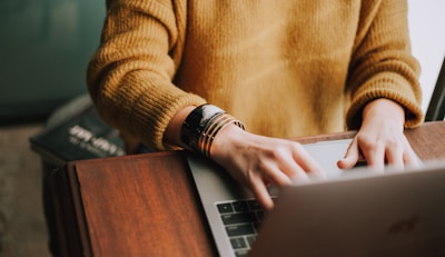 person using laptop computer