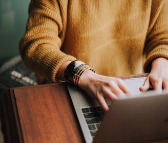 person using laptop computer