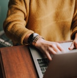 person using laptop computer