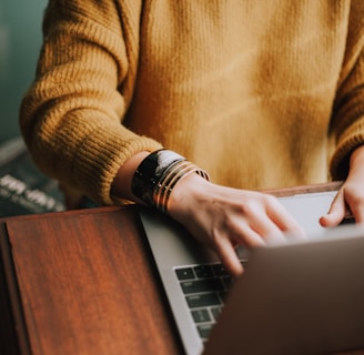 person using laptop computer