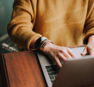 person using laptop computer