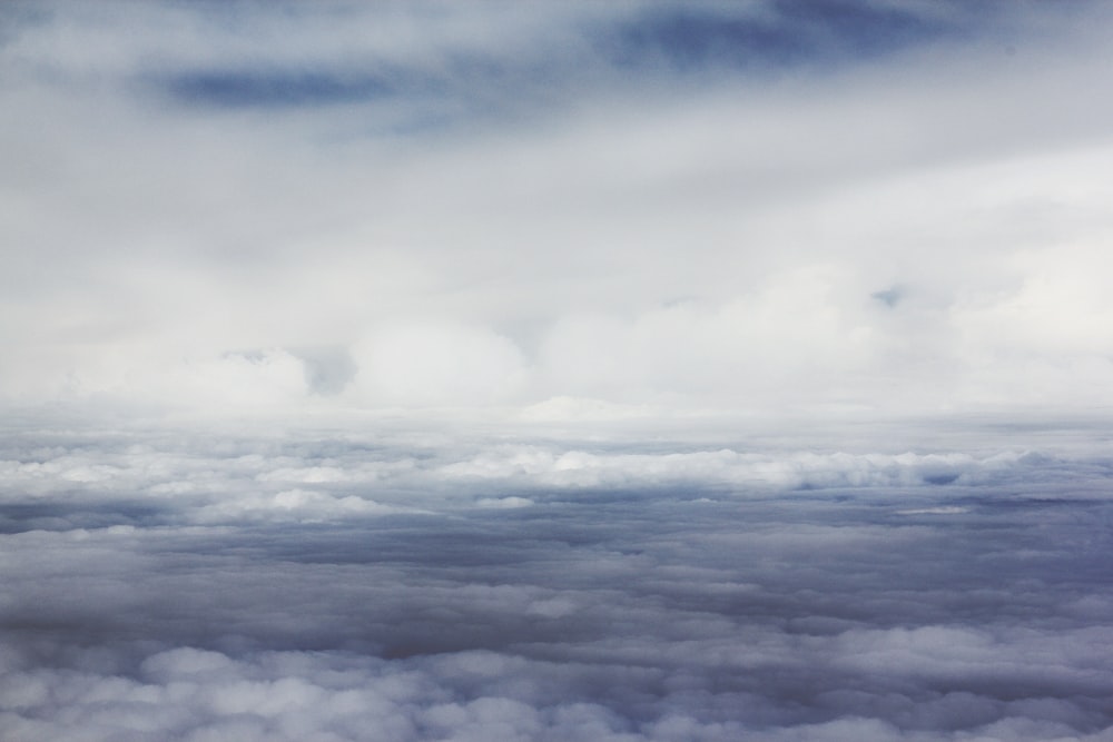 bird's-eye view of white clouds