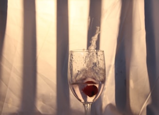 Splash of juicy acerola cherry juice captured mid-air against a clean white backdrop