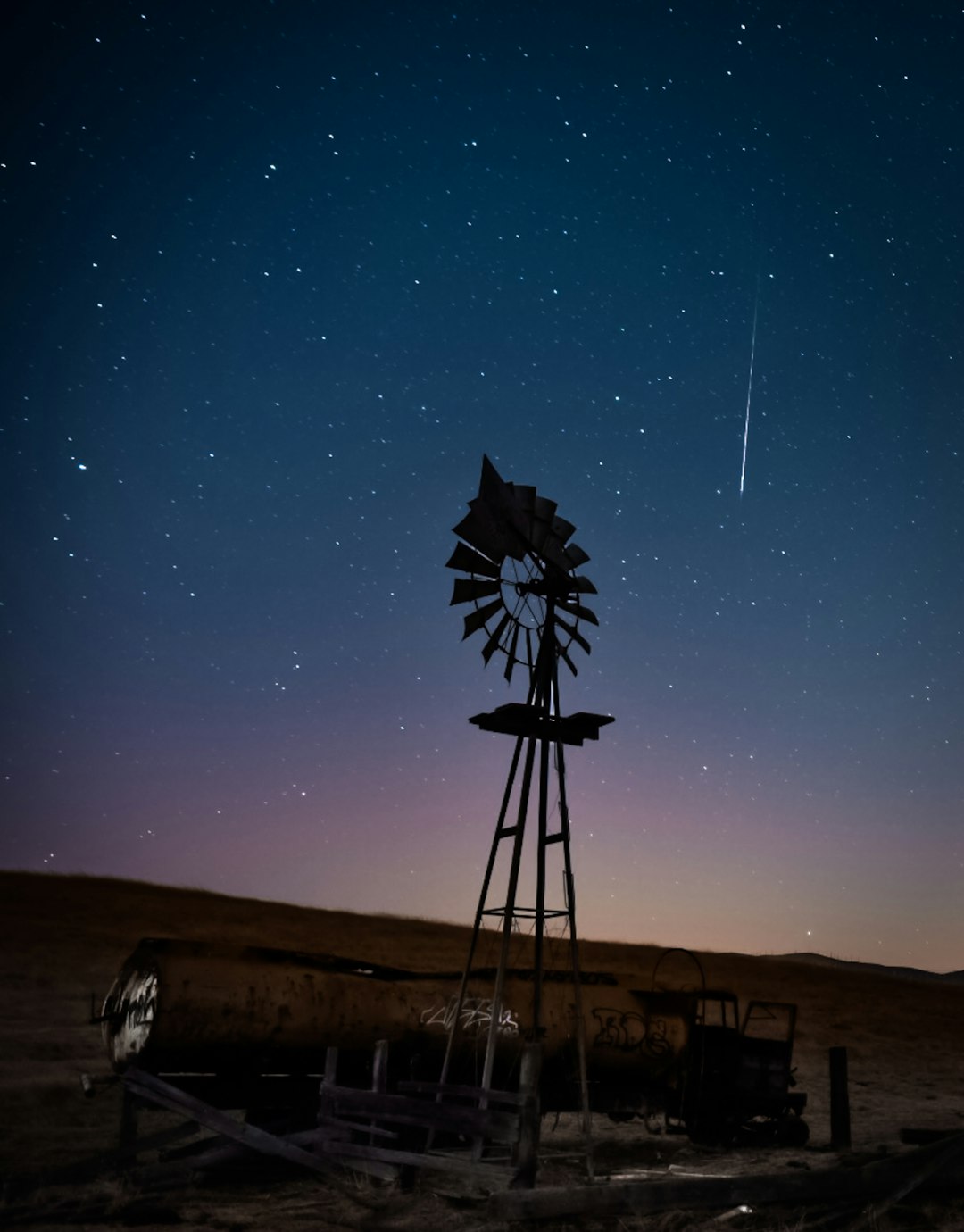 photo of windmill during nighttime