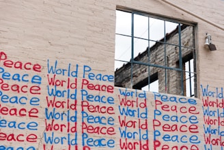 world peace sign on wall