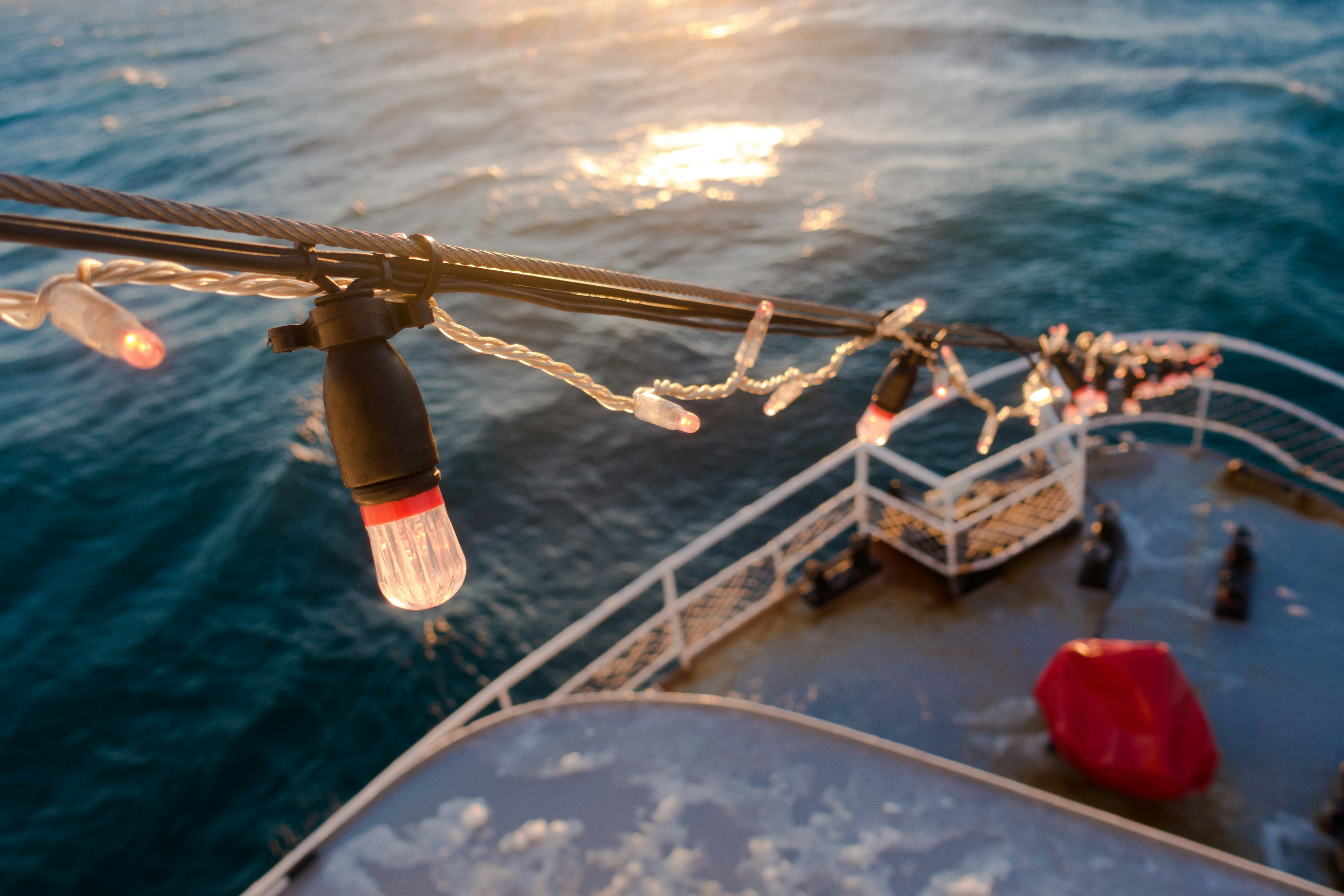 black and red fishing rod