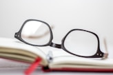 clear eyeglasses with black frames