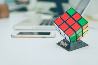 3X3 Rubik's cube on top of desk