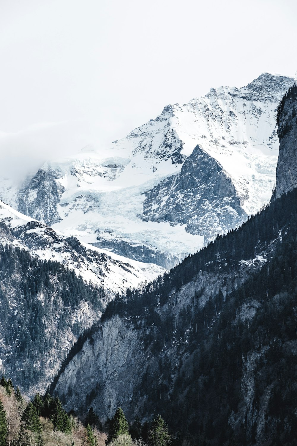 Chaîne de montagnes enneigées