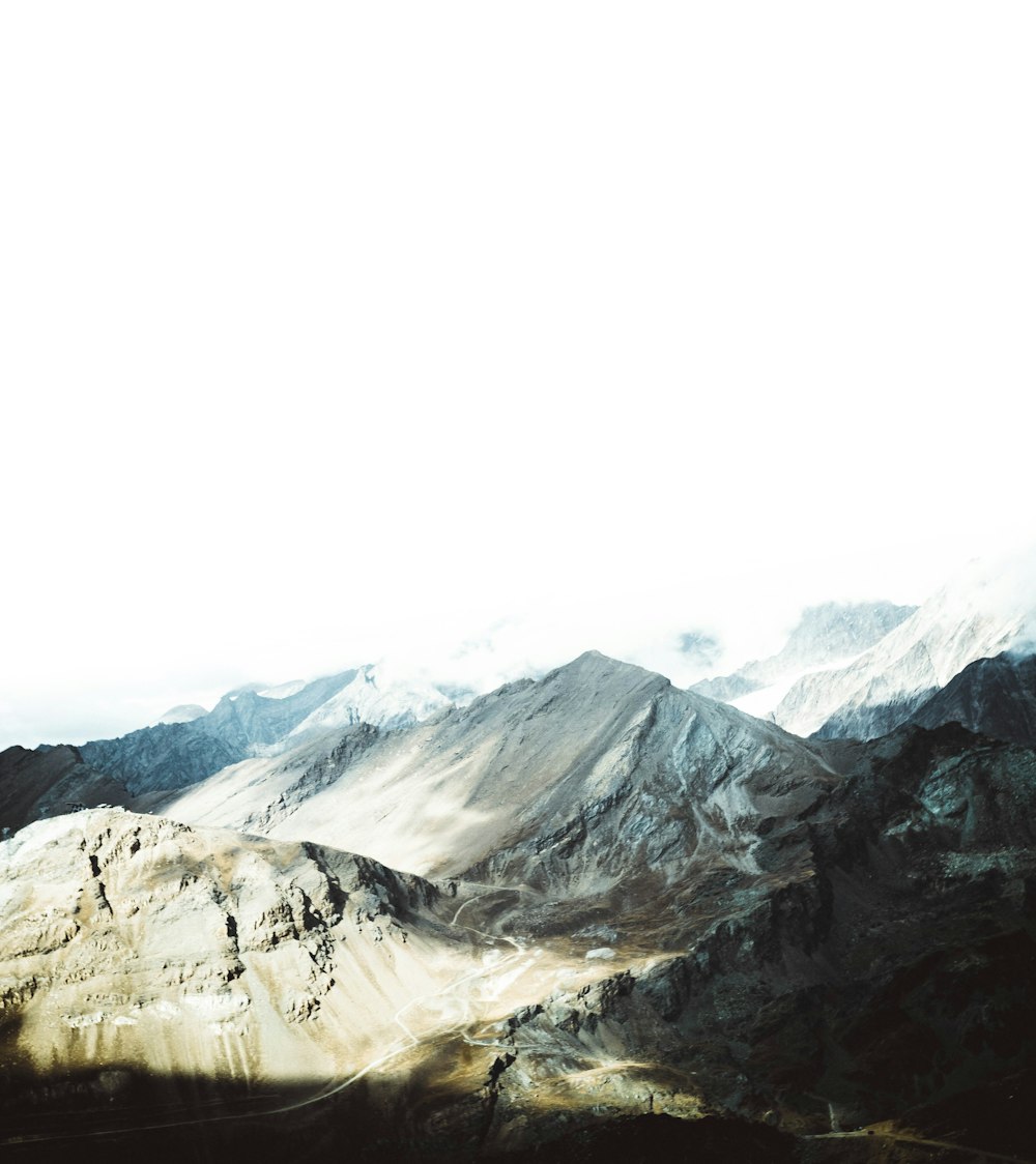 bird's eye view photo of alp mountains