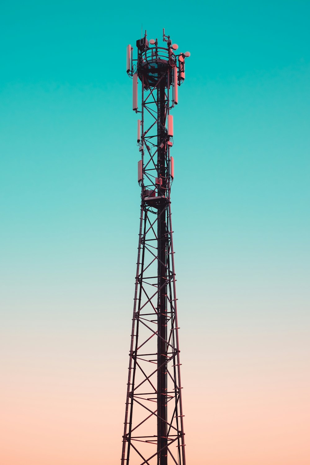 photography of utility tower