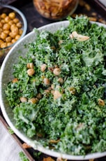 nuts and parsley in a bowl