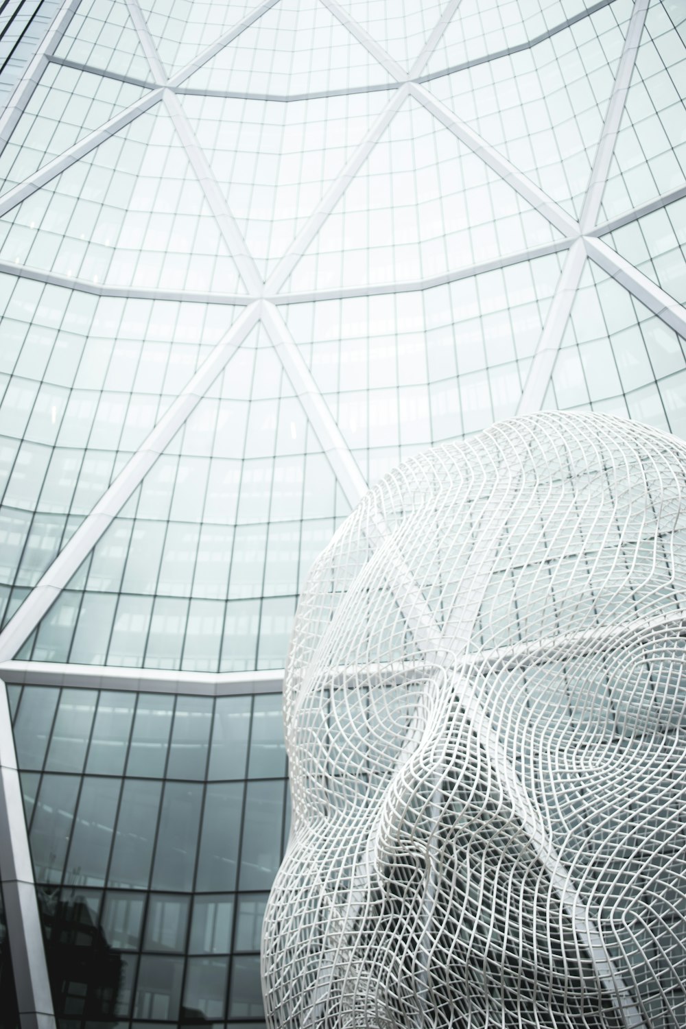 low angle photography of glass building