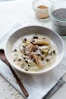 dessert cream filled white bowl
