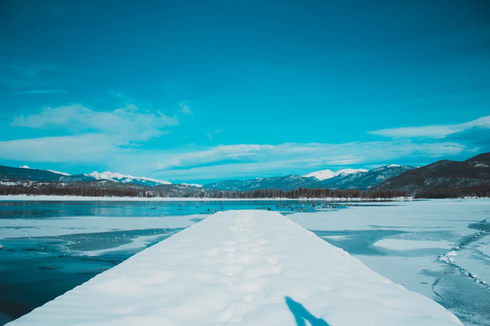 lake covered with ice