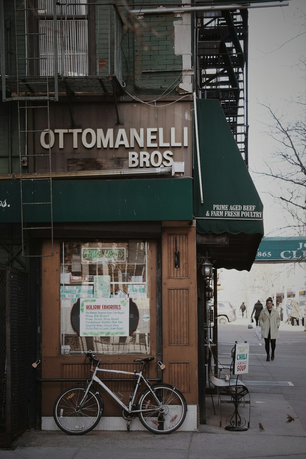 white mountain bike front of store