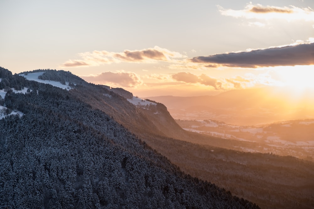 aerial photography of mountain