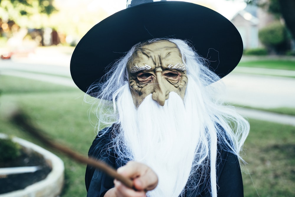 person wearing witch costume