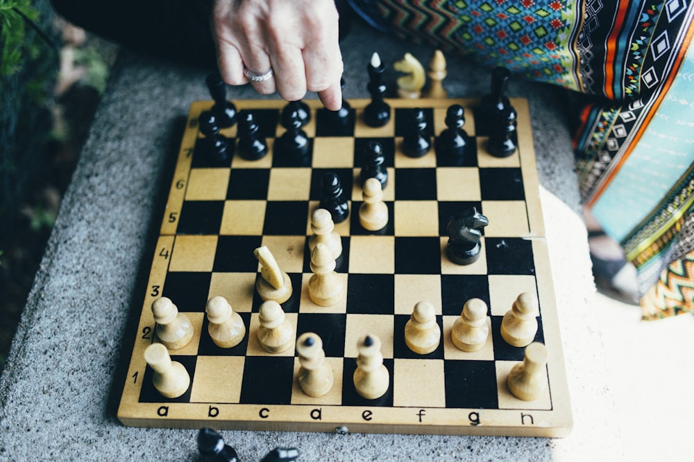 person playing chess