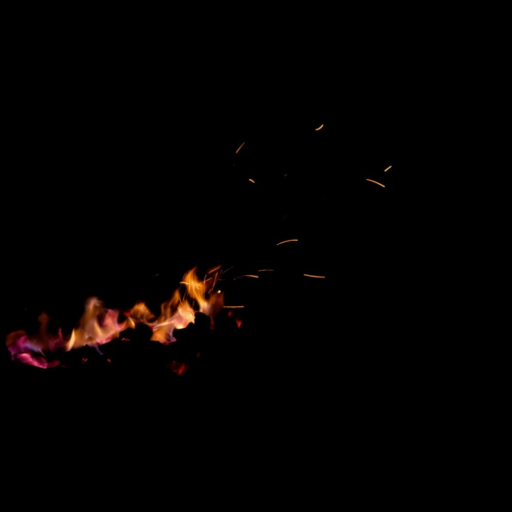 bonfire in black background