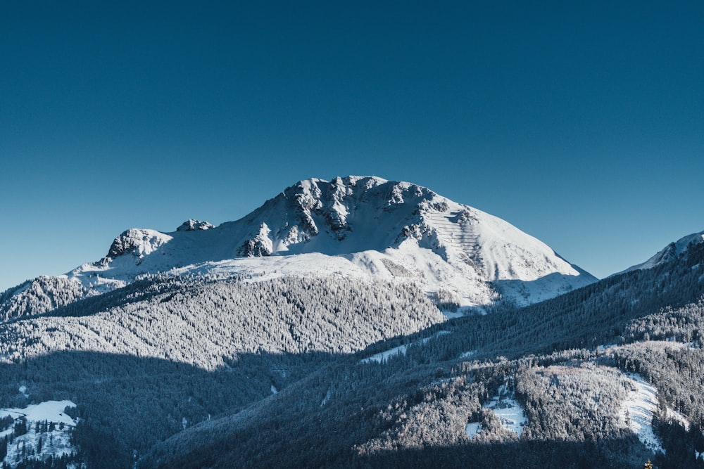 fotografia paesaggistica di montagne coperte di neve
