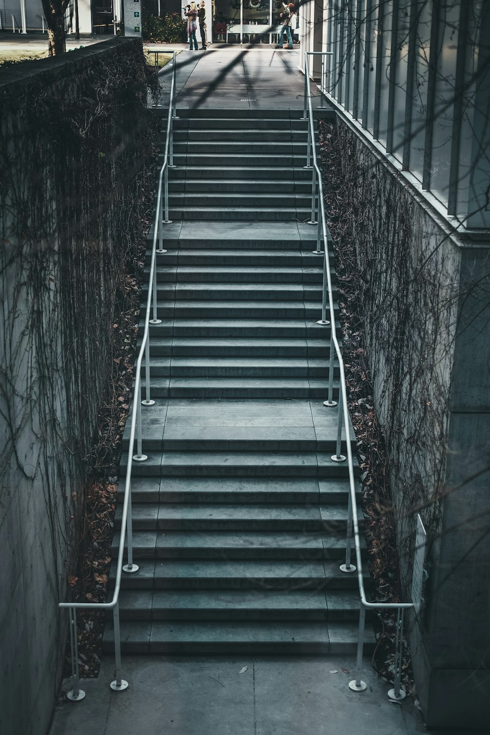 staircase beside building