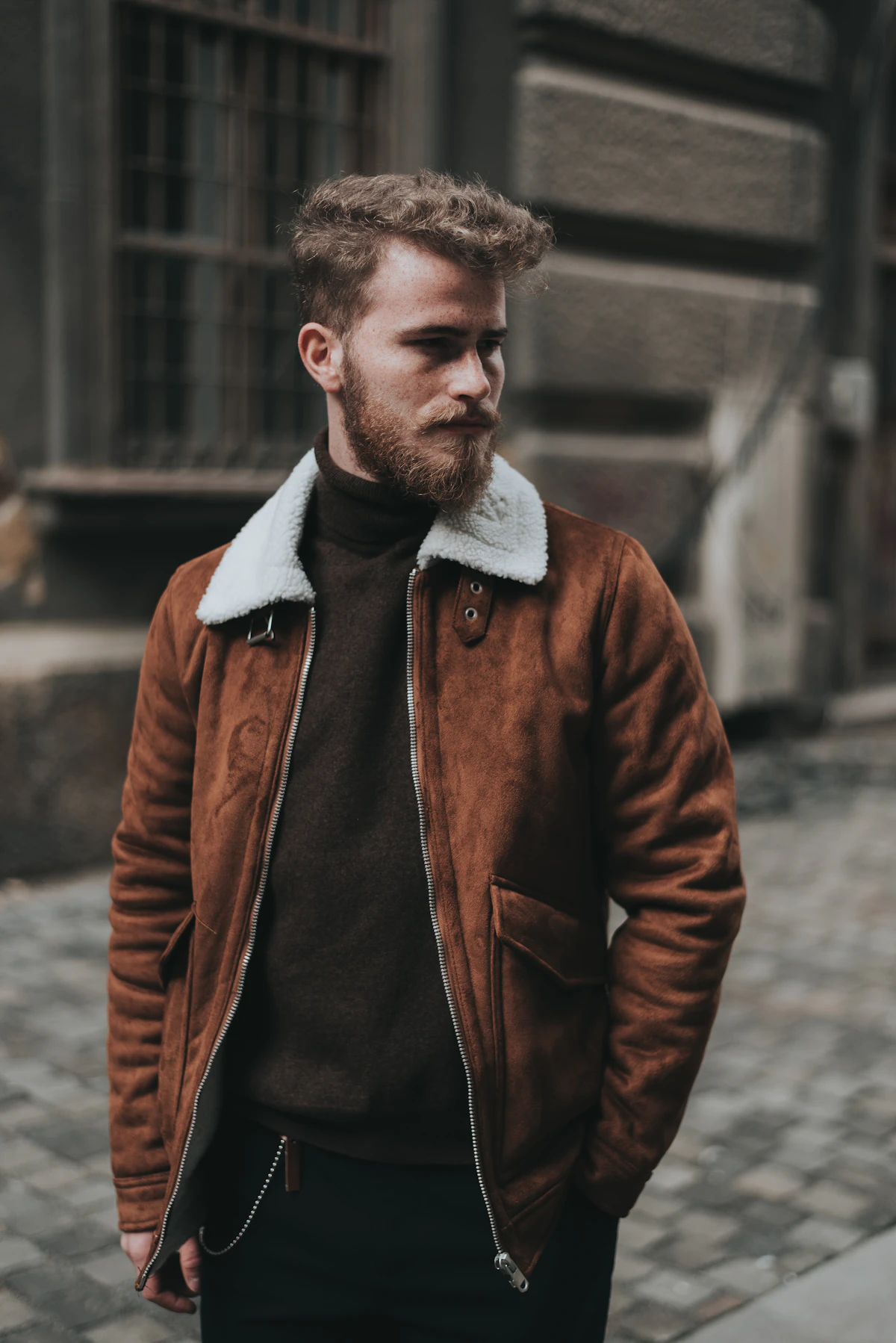 Campera borrega aviador — hombre