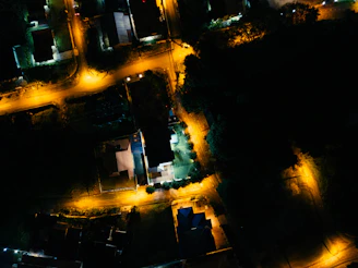 aerial photography of city street during nighttime