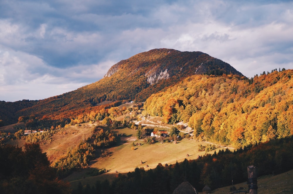 aerial photography of mountain