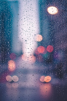 water droplets on clear glass
