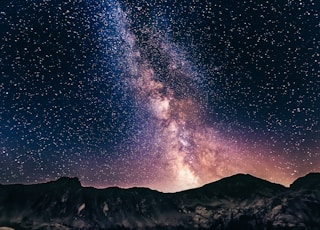 milky way on mountains