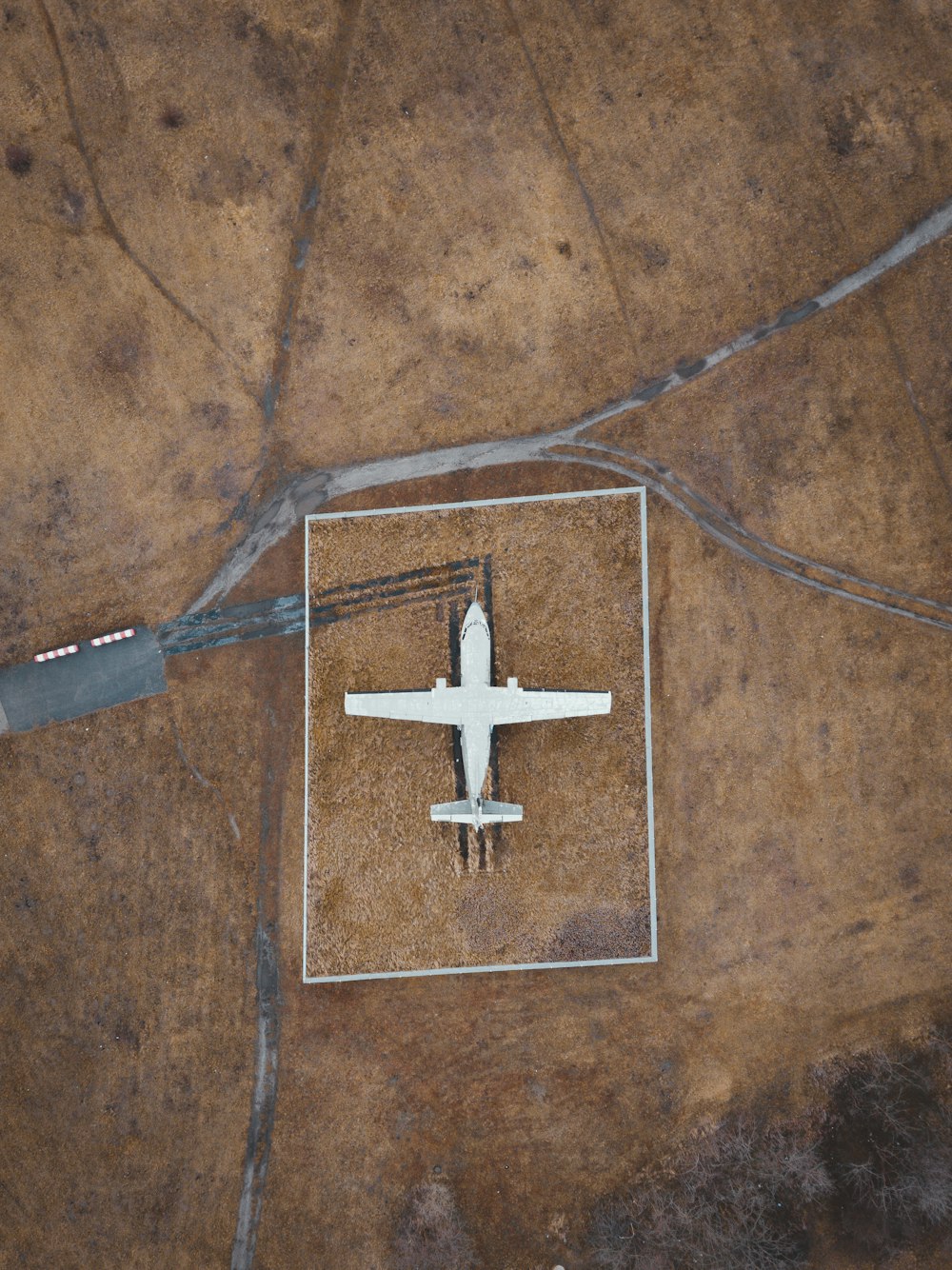 aerial view of airplane