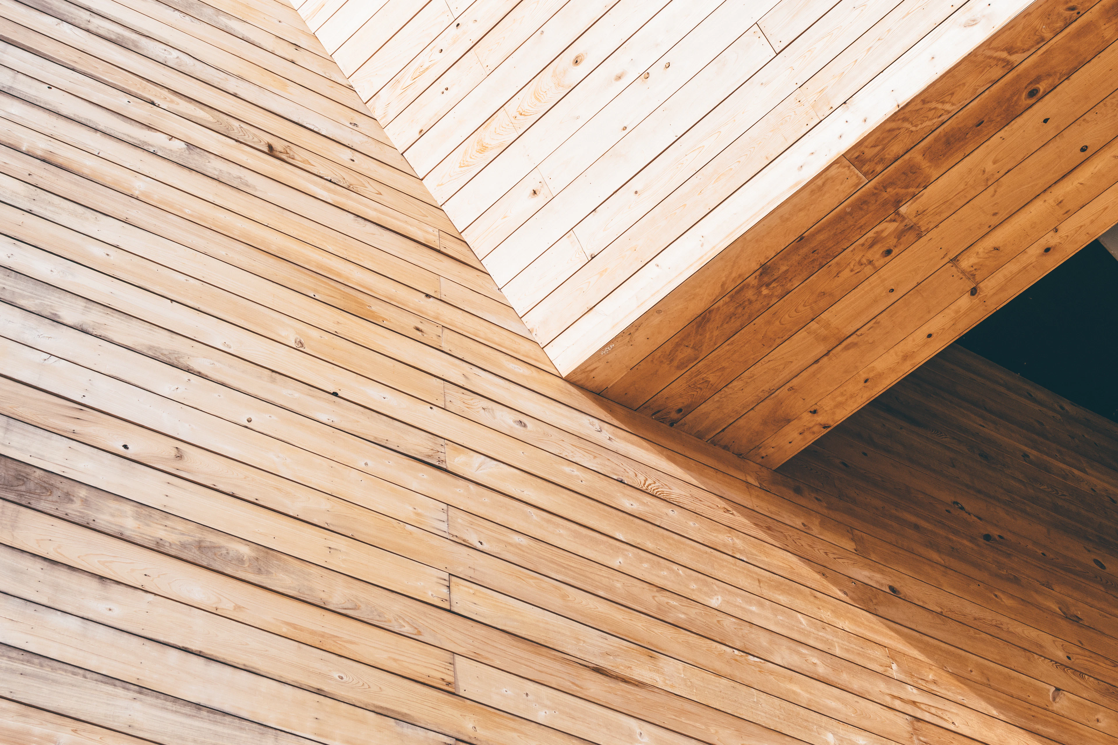 Stained deck boards