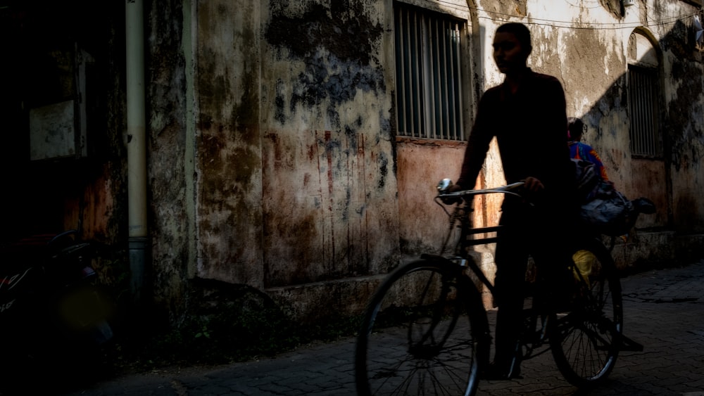 man riding bicycle