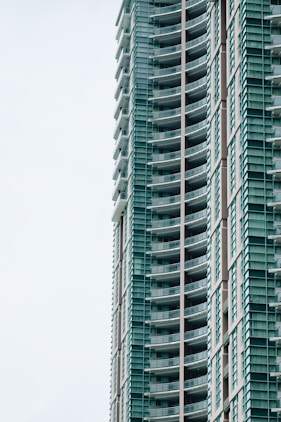 low angle photography of curtain building