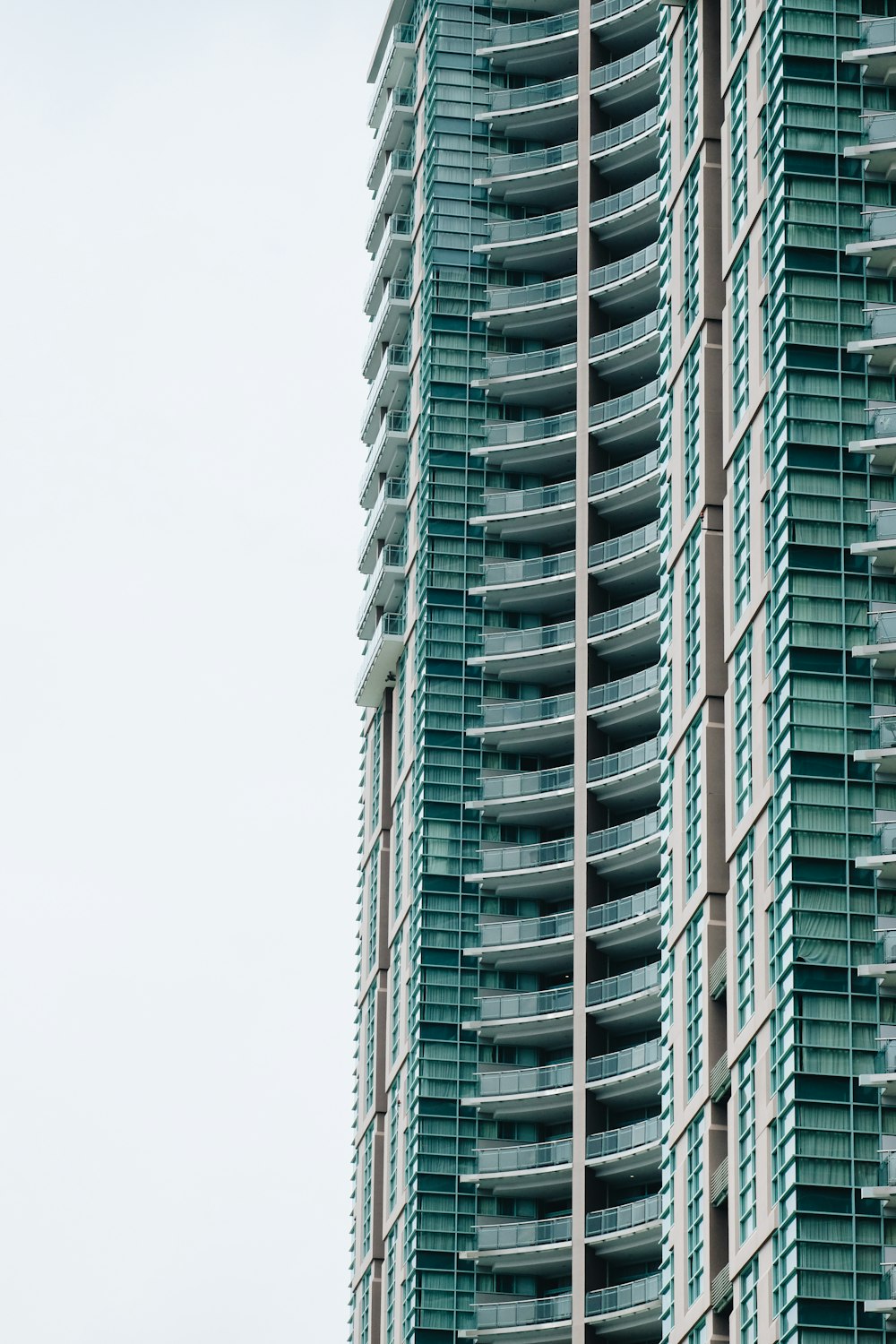 low angle photography of curtain building