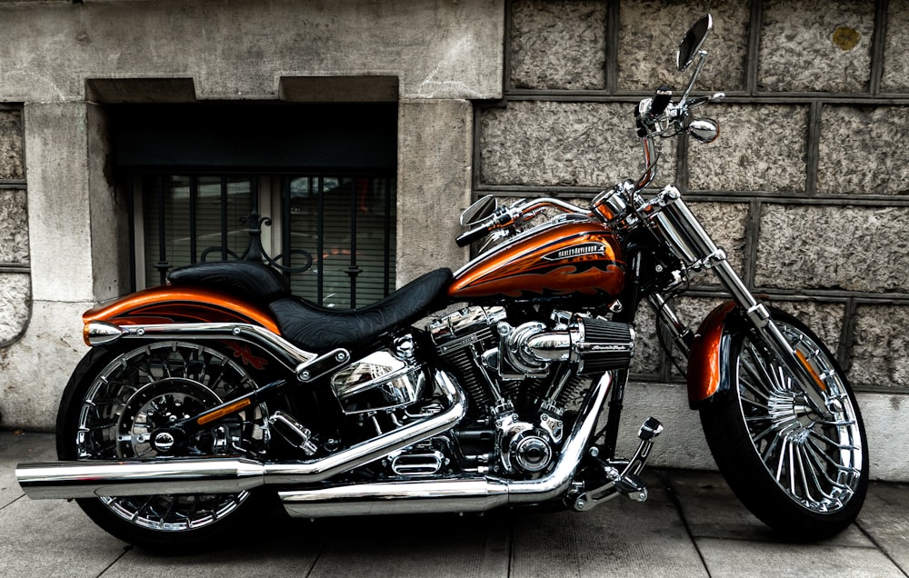 brown and black cruiser motorcycle