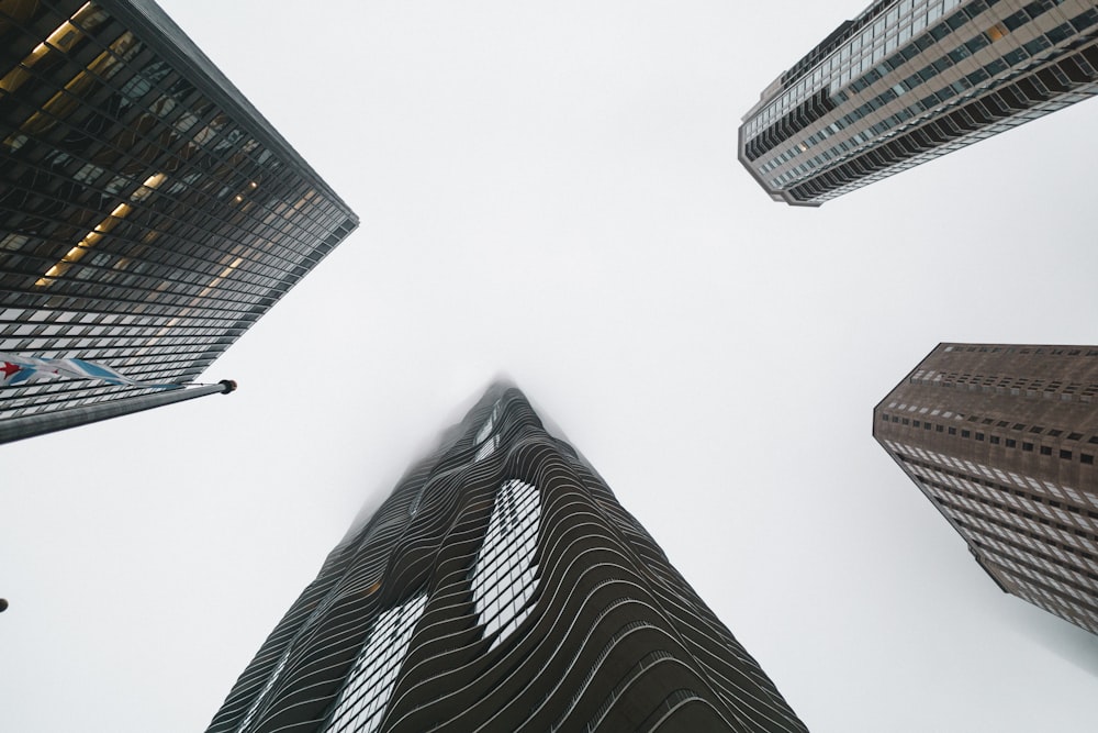 low angle photography of high rise buildings