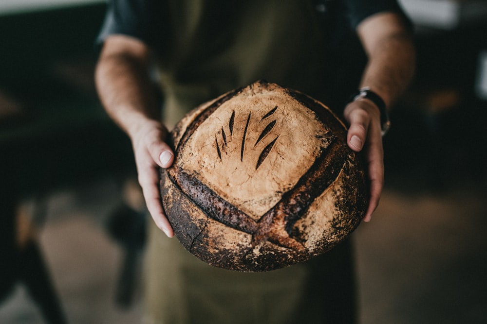 person holding toasted bread