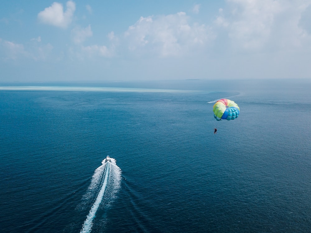 aerial photography of paragliding