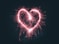 heart shaped pink sparklers photography