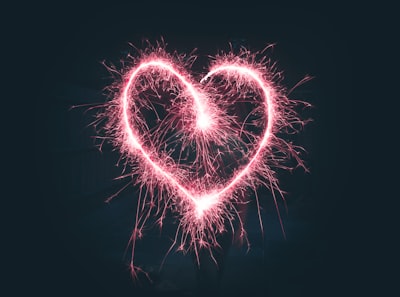 heart shaped pink sparklers photography romantic google meet background