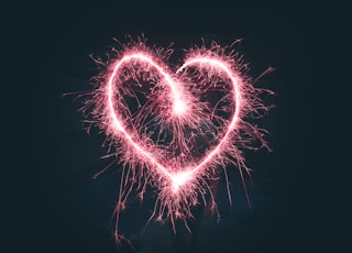 heart shaped pink sparklers photography