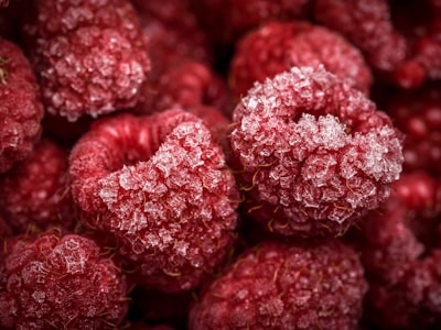 close-up photo of red fruits berry zoom background