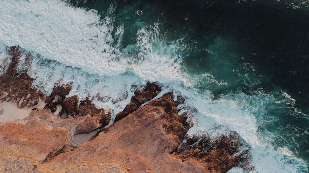 aerial photo of sea and sands