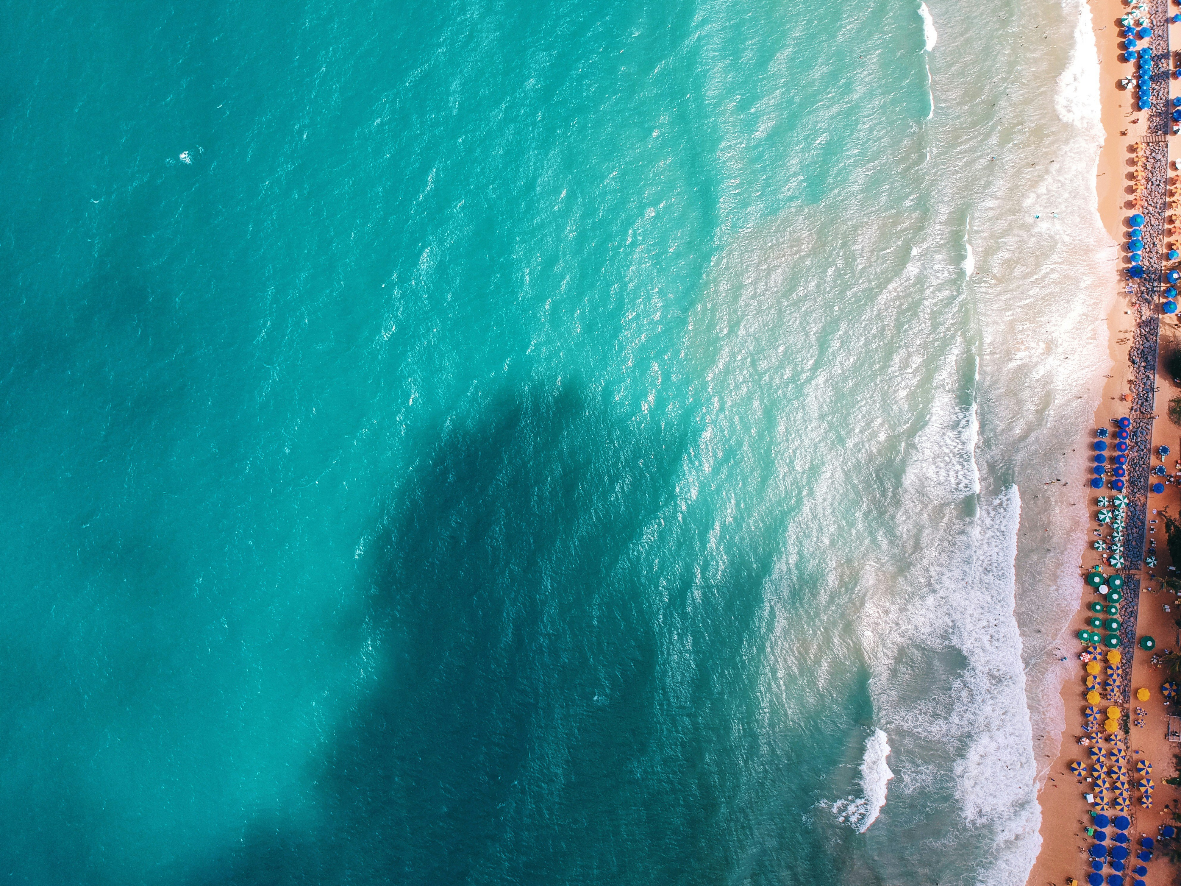 Shot taken with DJI Spark in a beautiful summer day in Ponta Negra Beach (Natal, Brazil). One of the most popular destinations in Brazil.