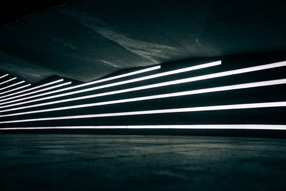 a black and white photo of a tunnel