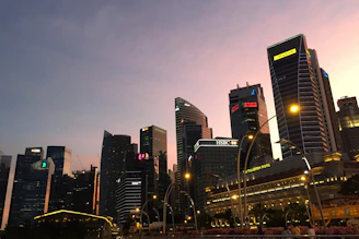 A sleek cityscape at dusk with glowing futuristic overlays symbolizing strategic growth and innovation.